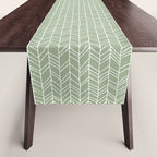 Rustic Herringbone in Sage Green Table Runner Gallery Image 1