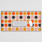 Retro Bauhaus Dots | 70s European Pattern Desk Mat Gallery Image 1