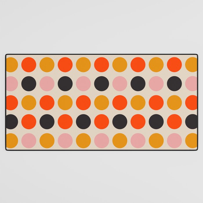 Retro Bauhaus Dots | 70s European Pattern Desk Mat Gallery Image 3