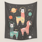 Astronaut Llamas in Space Wall Tapestry Gallery Image 4