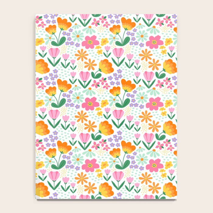 Colorful retro flower folk art pattern Notebook Gallery Image 4