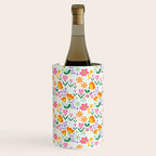 Colorful retro flower folk art pattern Wine Chiller Gallery Image 2