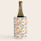 Colorful retro flower folk art pattern Wine Chiller Gallery Image 3