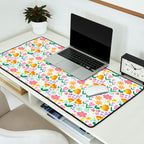Colorful retro flower folk art pattern Desk Mat Gallery Image 2