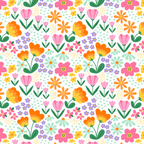 Colorful retro flower folk art pattern Coffee Mug Gallery Image 2