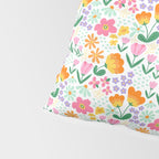 Colorful retro flower folk art pattern Pillow Sham Gallery Image 4