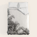 Big Island Palms - Black and White Photography, Tropical Nature Comforter Gallery Image 6