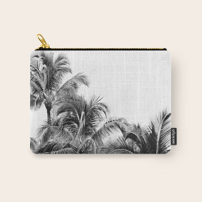 Big Island Palms - Black and White Photography, Tropical Nature Carry All Pouch Gallery Image 1