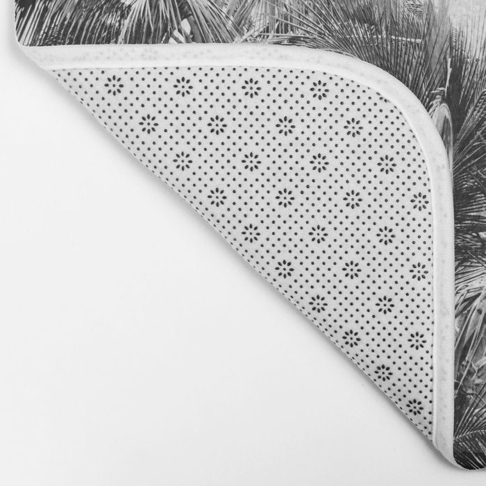 Big Island Palms - Black and White Photography, Tropical Nature Bath Mat Gallery Image 2