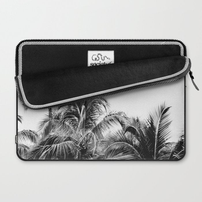 Big Island Palms - Black and White Photography, Tropical Nature Laptop Sleeve Gallery Image 2