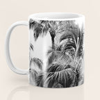 Big Island Palms - Black and White Photography, Tropical Nature Coffee Mug Gallery Image 3
