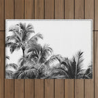 Big Island Palms - Black and White Photography, Tropical Nature Outdoor Rug Gallery Image 1