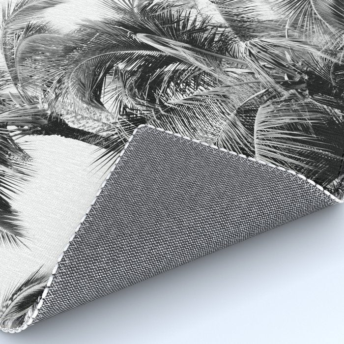 Big Island Palms - Black and White Photography, Tropical Nature Rug Gallery Image 4