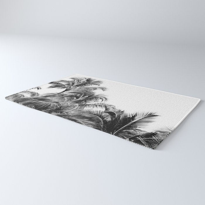 Big Island Palms - Black and White Photography, Tropical Nature Rug Gallery Image 3