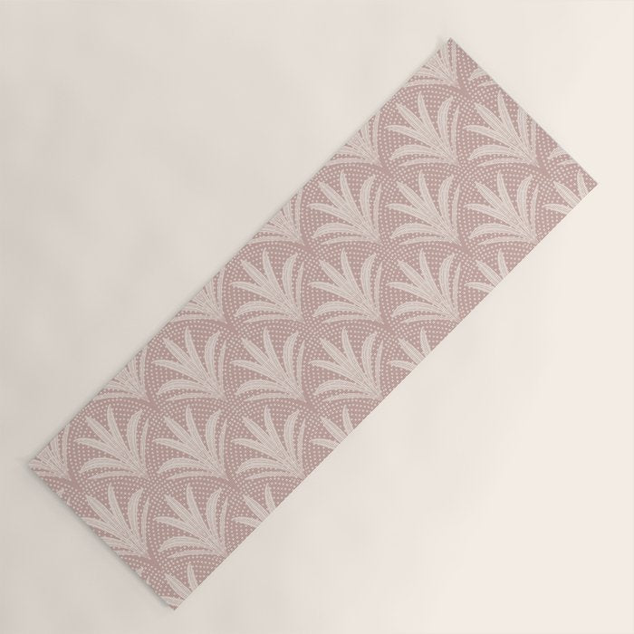 Boho Rustic Palm Radiance Mauve Yoga Mat Gallery Image 1