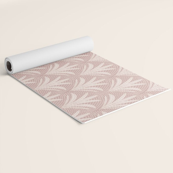 Boho Rustic Palm Radiance Mauve Yoga Mat Gallery Image 2