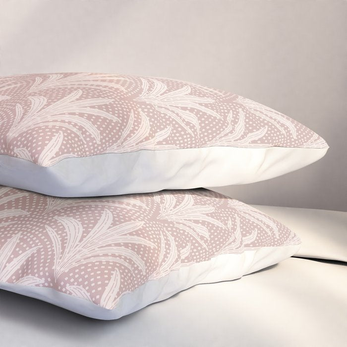 Boho Rustic Palm Radiance Mauve Pillow Sham Gallery Image 3