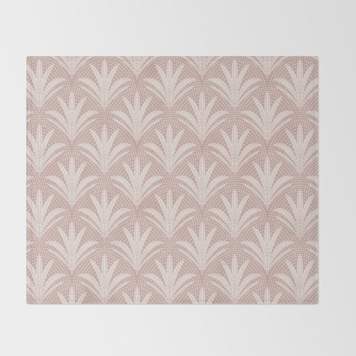 Boho Rustic Palm Radiance Mauve Throw Blanket Gallery Image 2