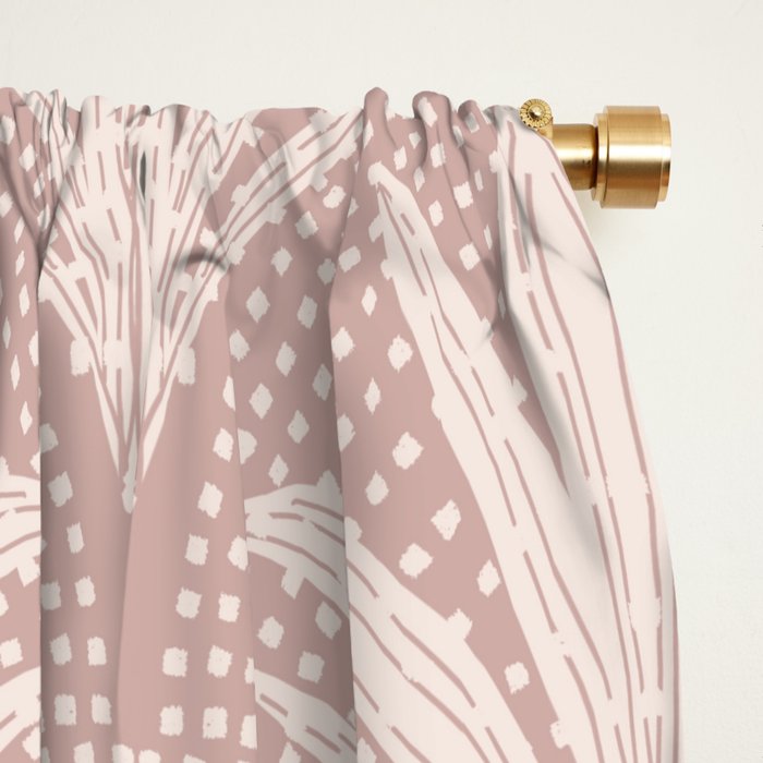 Boho Rustic Palm Radiance Mauve Window Curtain Gallery Image 2