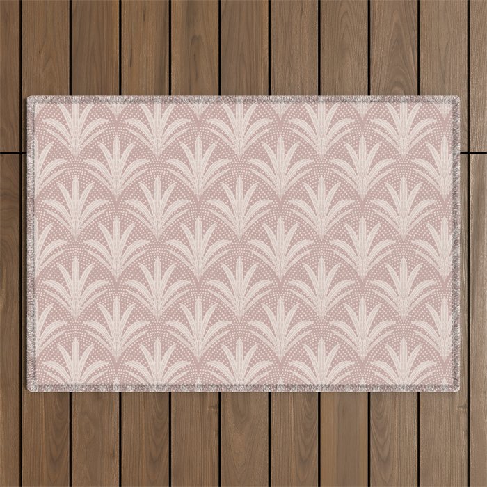 Boho Rustic Palm Radiance Mauve Outdoor Rug Gallery Image 1