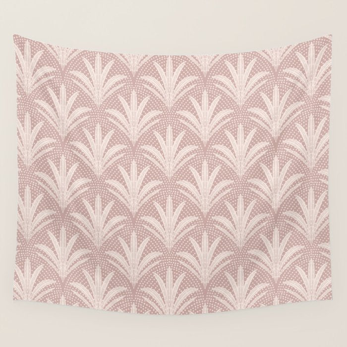 Boho Rustic Palm Radiance Mauve Wall Tapestry Gallery Image 4
