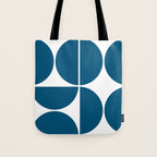 Mid Century Modern Blue Square Tote Bag Gallery Image 1