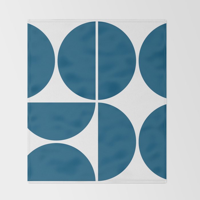Mid Century Modern Blue Square Throw Blanket Gallery Image 2
