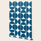 Mid Century Modern Blue Square Wallpaper Gallery Image 2