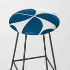 Mid Century Modern Blue Square Stool Gallery Image 2