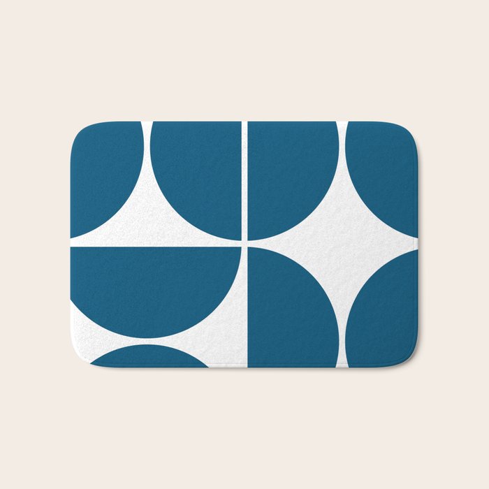Mid Century Modern Blue Square Bath Mat Gallery Image 1