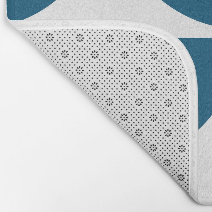 Mid Century Modern Blue Square Bath Mat Gallery Image 2