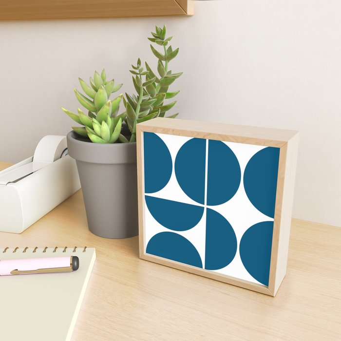Mid Century Modern Blue Square Mini Art Print Gallery Image 2