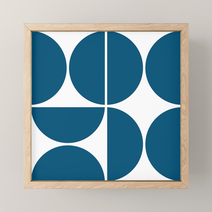 Mid Century Modern Blue Square Mini Art Print Gallery Image 1
