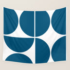 Mid Century Modern Blue Square Wall Tapestry Gallery Image 4