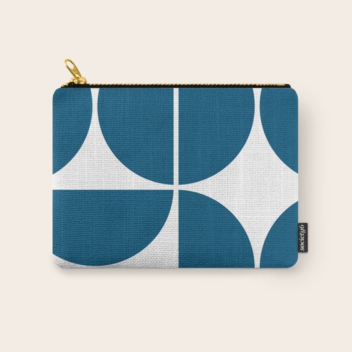 Mid Century Modern Blue Square Carry All Pouch Gallery Image 1