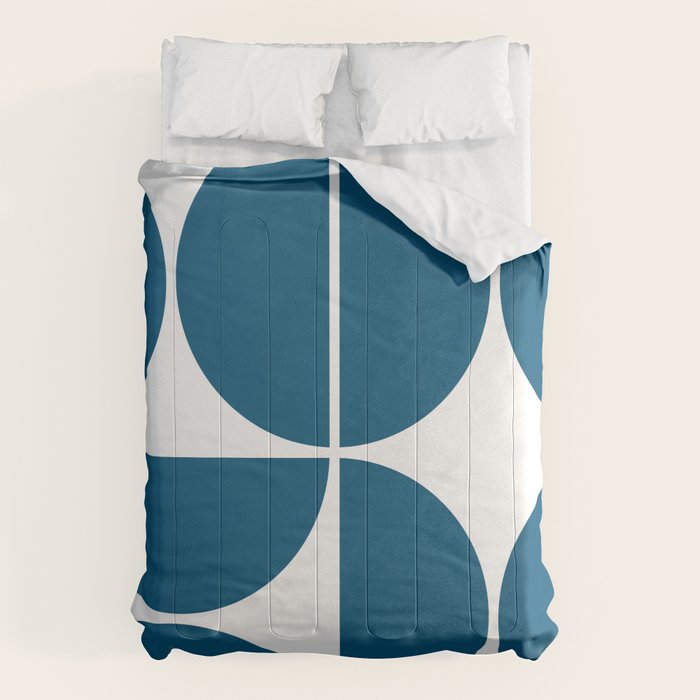 Mid Century Modern Blue Square Comforter Gallery Image 6