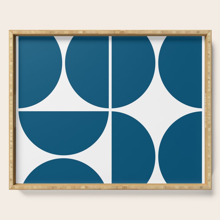 Mid Century Modern Blue Square Serving Tray Gallery Image 1