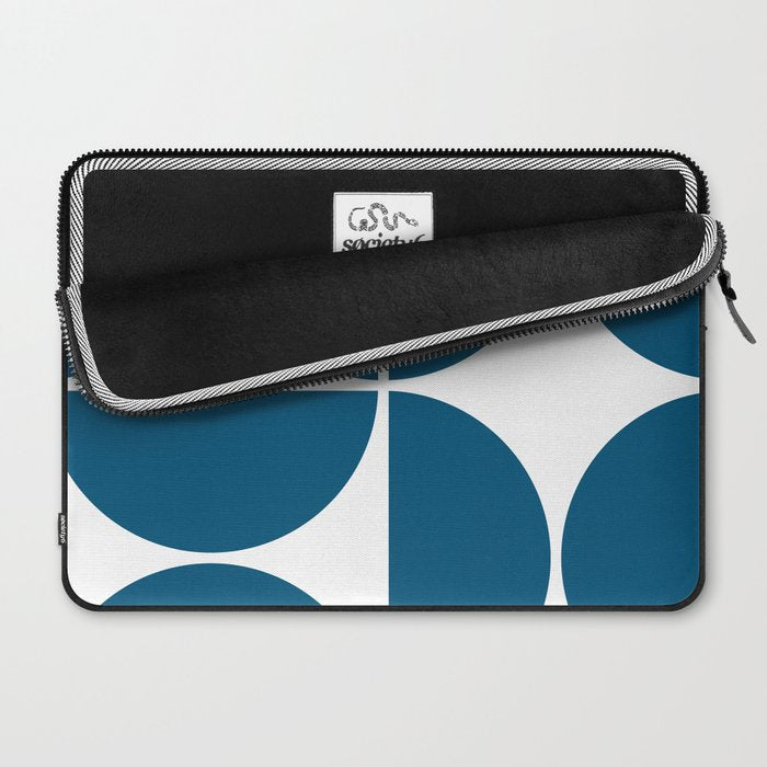 Mid Century Modern Blue Square Laptop Sleeve Gallery Image 2