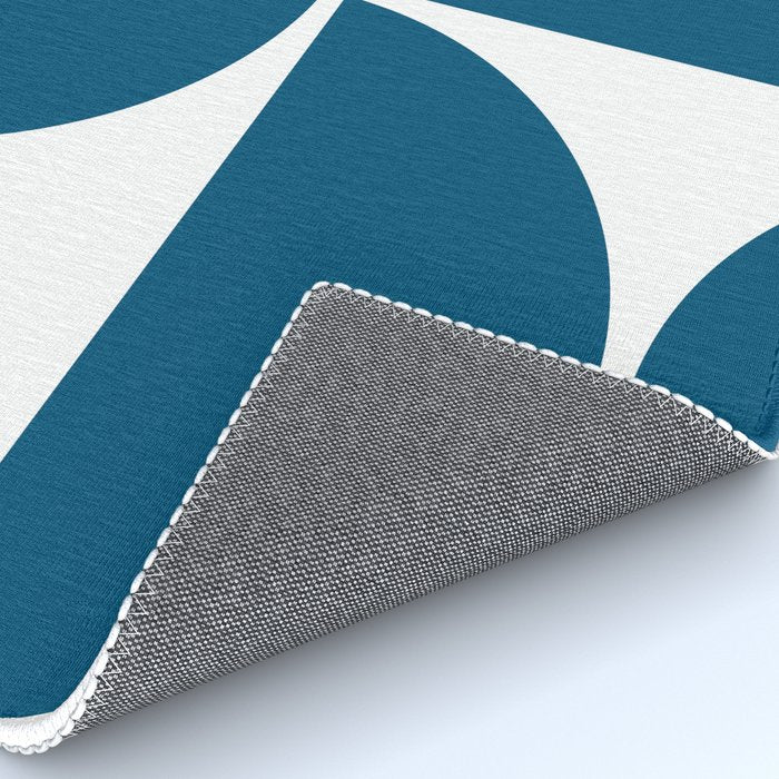 Mid Century Modern Blue Square Rug Gallery Image 4