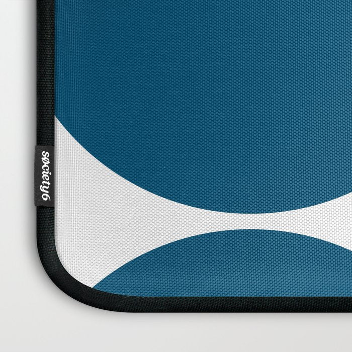 Mid Century Modern Blue Square Laptop Sleeve Gallery Image 3