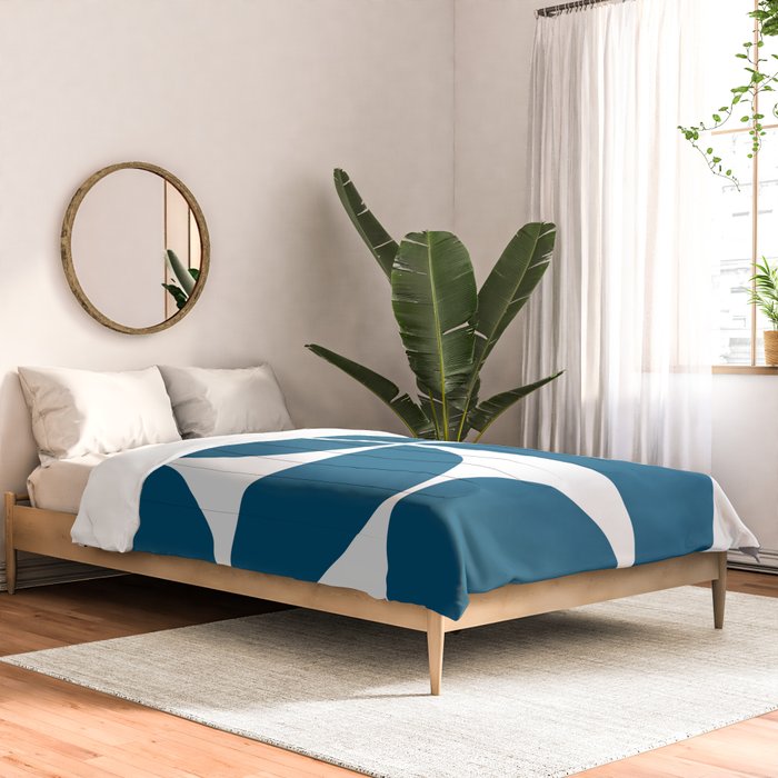 Mid Century Modern Blue Square Comforter Gallery Image 2