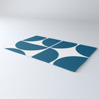 Mid Century Modern Blue Square Rug Gallery Image 3