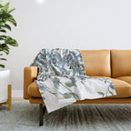 Watercolor Leaves Floral Prints Throw Blanket Gallery Image 1