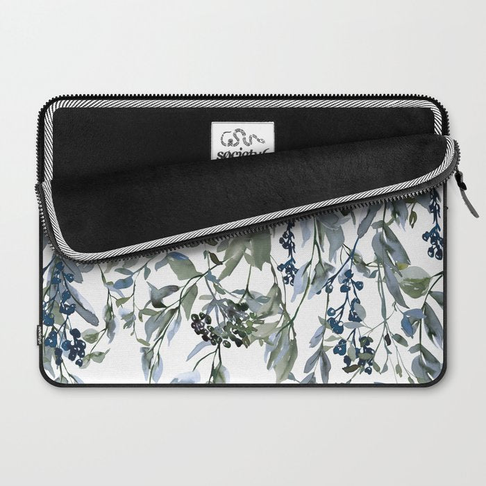 Watercolor Leaves Floral Prints Laptop Sleeve Gallery Image 2