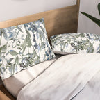 Watercolor Leaves Floral Prints Pillow Sham Gallery Image 2