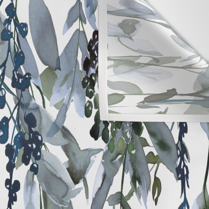Watercolor Leaves Floral Prints Wall Tapestry Gallery Image 3