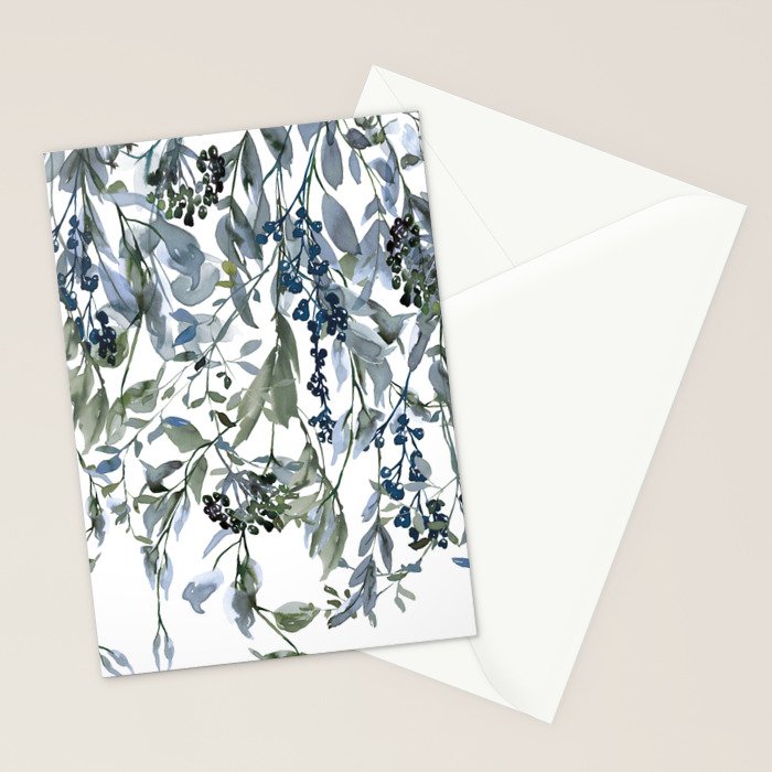 Watercolor Leaves Floral Prints Stationery Card Gallery Image 2