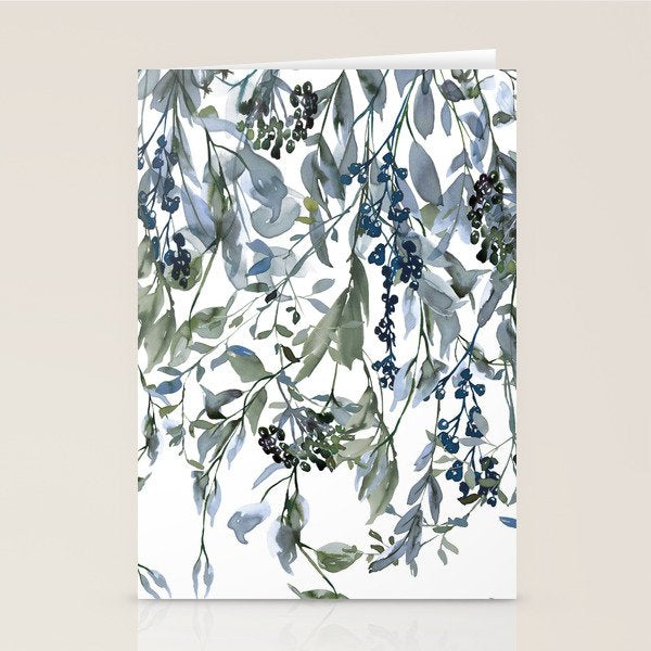 Watercolor Leaves Floral Prints Stationery Card Gallery Image 1
