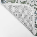 Watercolor Leaves Floral Prints Bath Mat Gallery Image 2