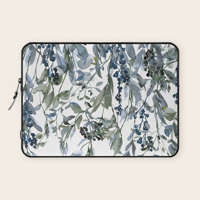 Watercolor Leaves Floral Prints Laptop Sleeve Gallery Image 1
